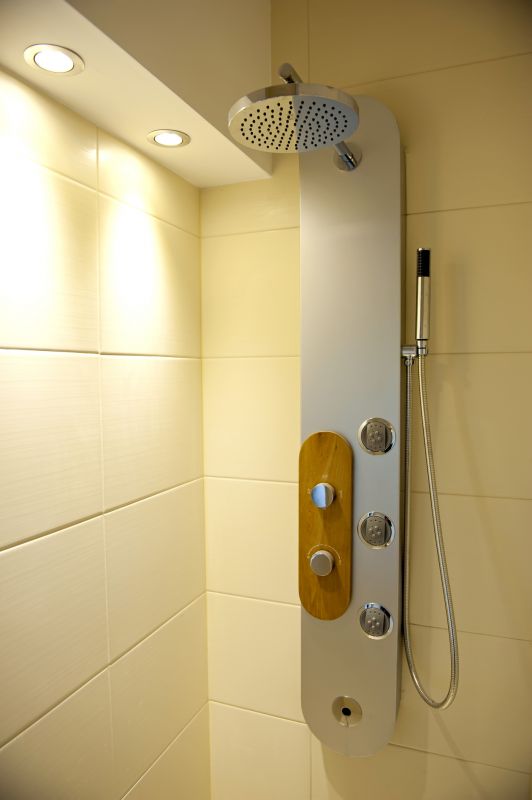Spacious Shower with Multiple Showerheads